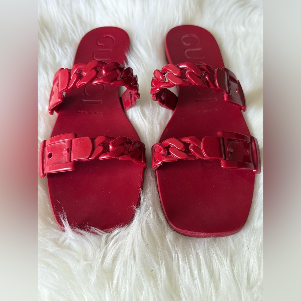Gucci Rubber Slide Sandals - Picture 4 of 10